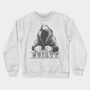 Man in Hood in Handcuffs Crewneck Sweatshirt